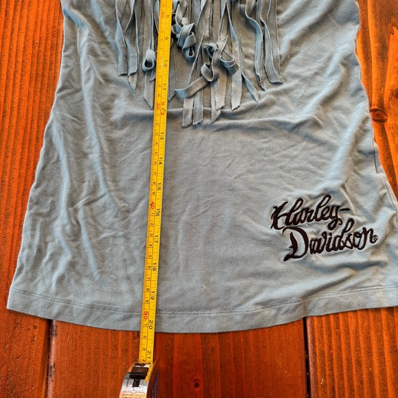 Harley-Davidson Blue Fringe Halter Top - Picture 6 of 7